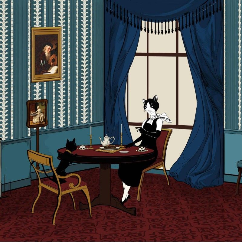 鏡像世界3D藝廊展覽館 2D平面區-赫本貓Hepburncat 環球旅行系列-作品:倫敦傑佛瑞博物館The Geffrye Museum of the Home