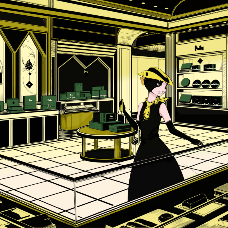 鏡像世界3D藝廊展覽館 2D平面區-赫本貓Hepburncat 環球旅行系列-作品:巴黎La Maison du Chocolate