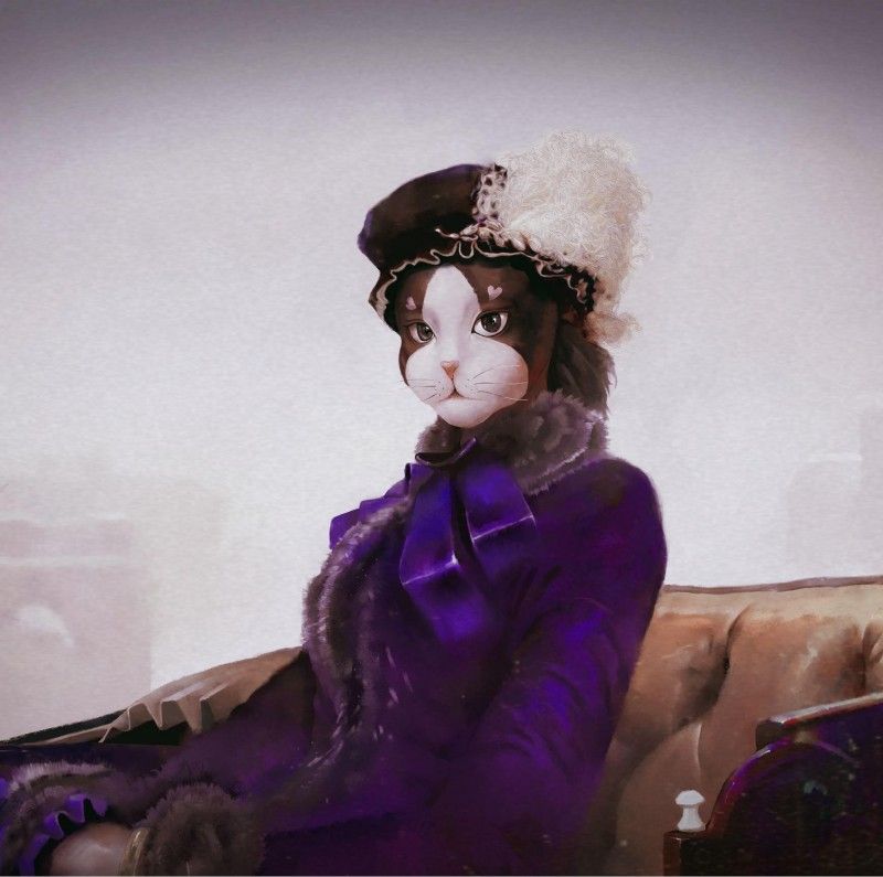 鏡像世界3D藝廊展覽館 2D平面區-赫本貓Hepburncat名畫系列-作品:神秘少女