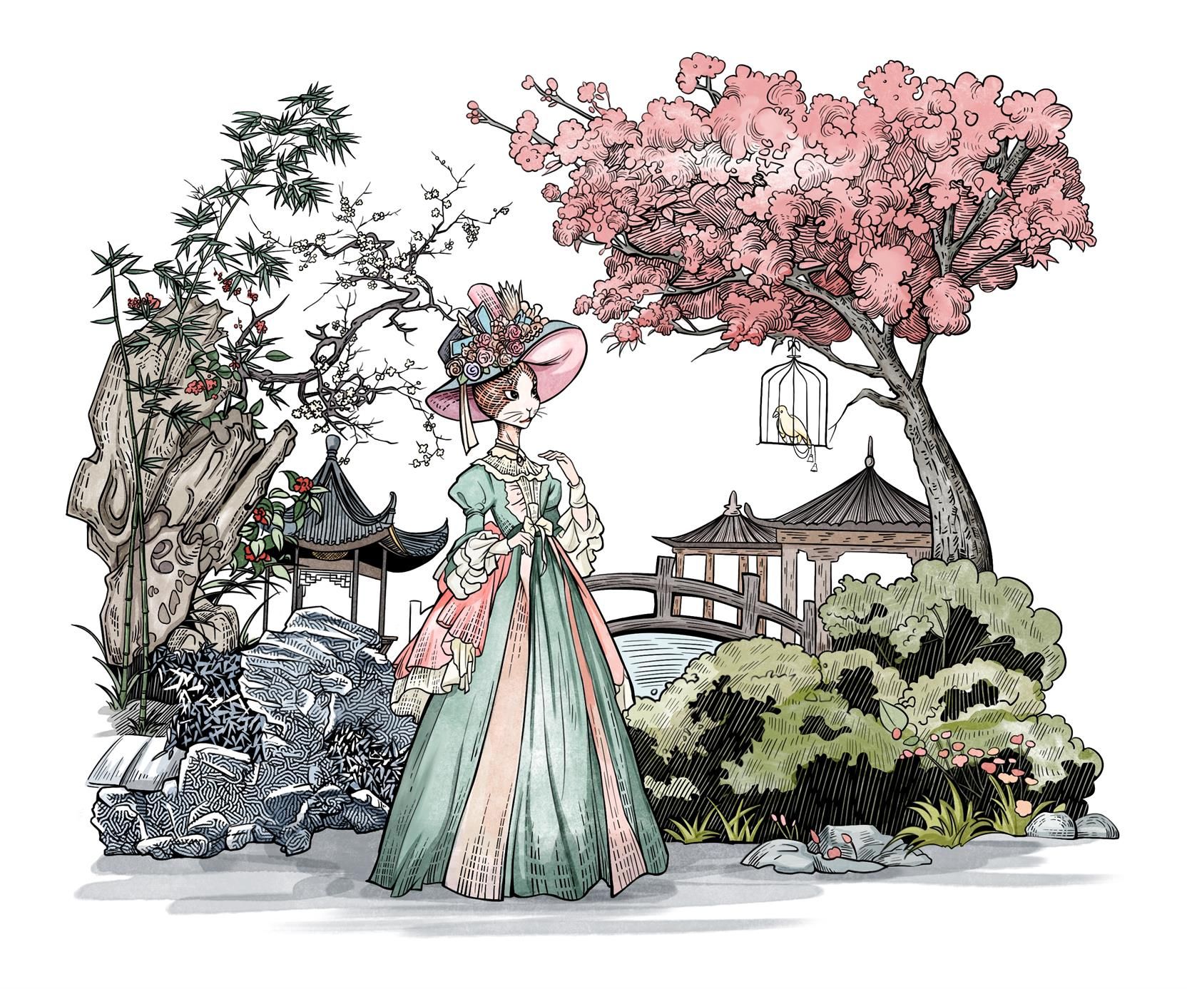 鏡像世界3D藝廊展覽館 2D平面區-赫本貓Hepburncat 二十四節氣系列-作品:遊園