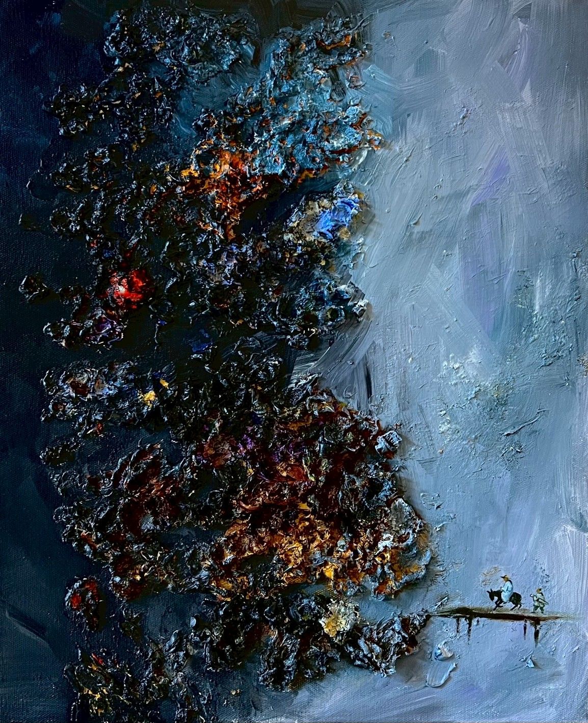 鏡像世界3D藝廊展覽館 2D平面區-陳世宗藝術家 浮雕館-作品:抱琴訪友