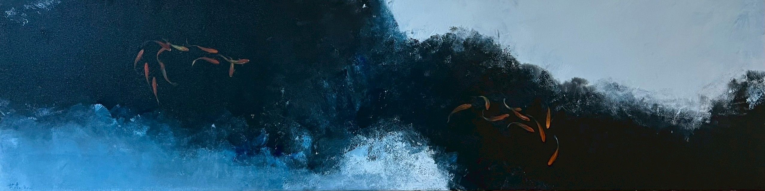 鏡像世界3D藝廊展覽館 2D平面區-陳世宗藝術家 動態館-作品:魚˙墨
