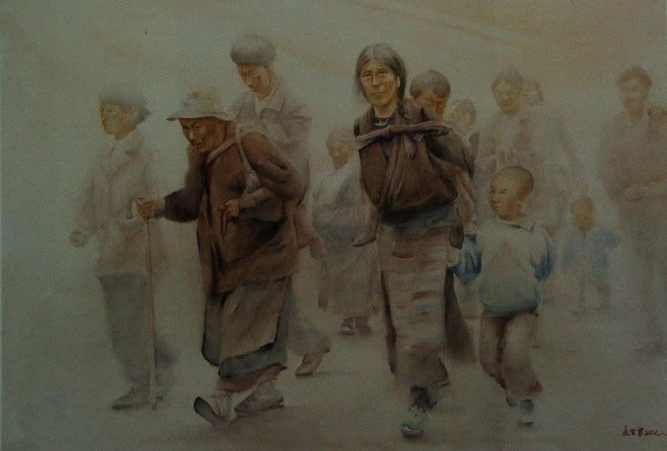 鏡像世界3D藝廊展覽館 2D平面區-陳世宗藝術家 西藏館-作品:與祖母同行