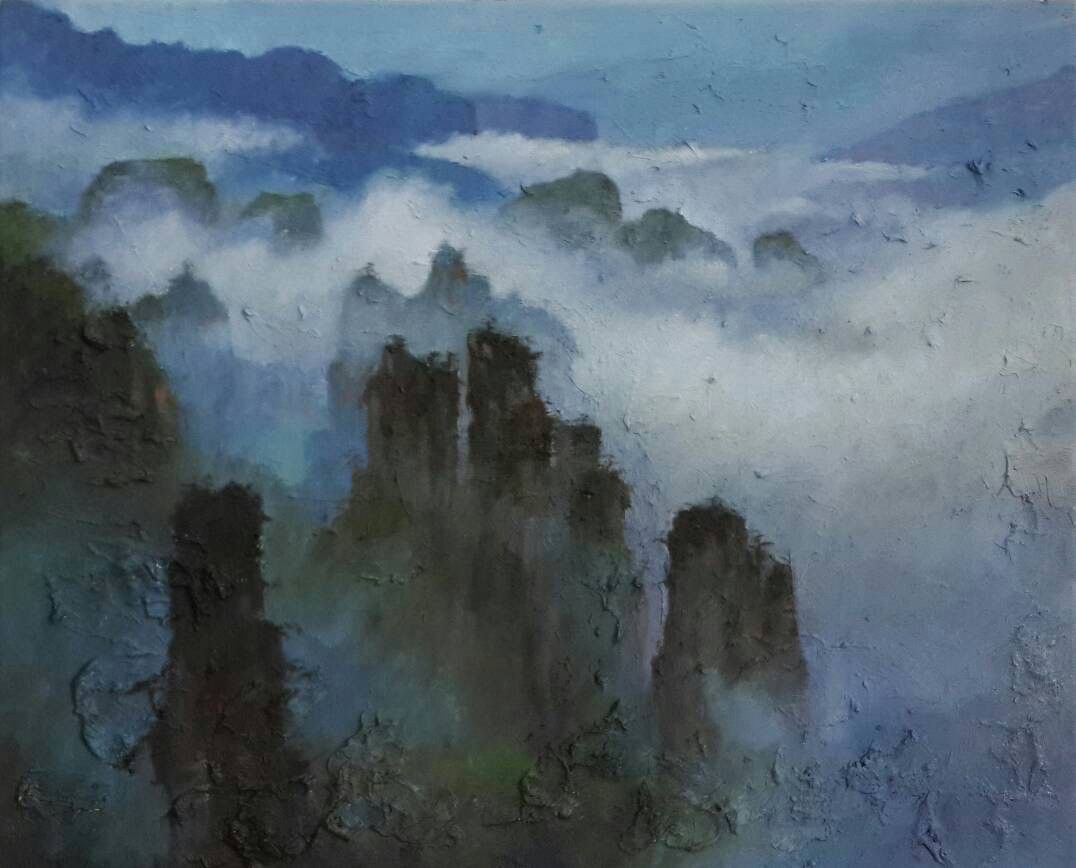 鏡像世界3D藝廊展覽館 2D平面區-陳世宗藝術家 生態館-作品:雲嶼浮夢
