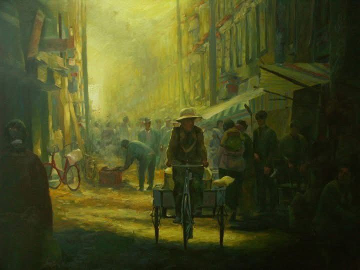 鏡像世界3D藝廊展覽館 2D平面區-陳世宗藝術家 西藏館-作品:晨光市集