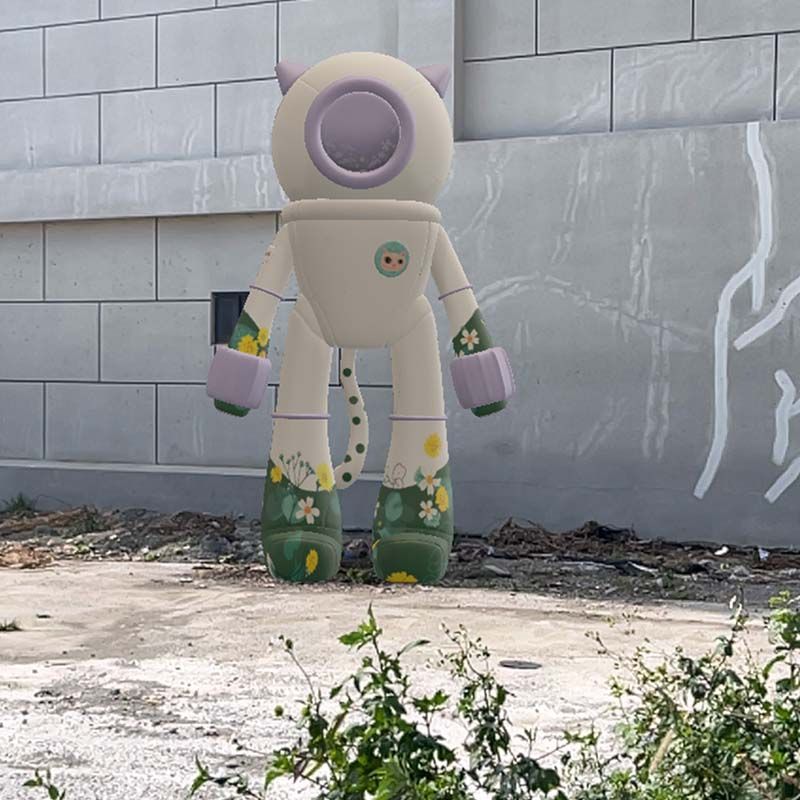 鏡像世界3D藝廊展覽館 2D平面區-BIAS 荿見 - 太空貓貓與它的夥伴-作品:AR -蒲公英