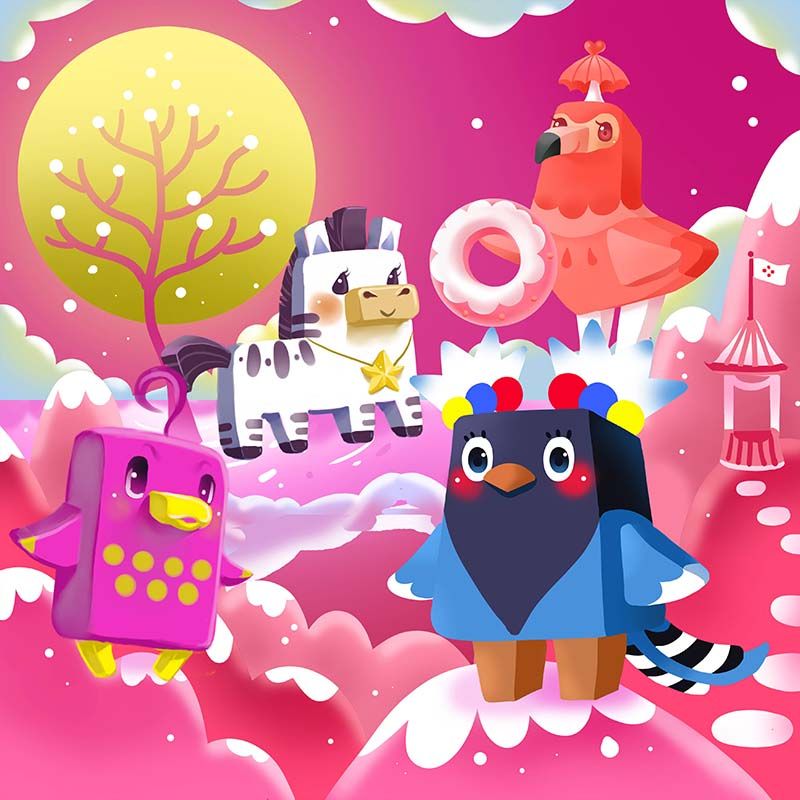 鏡像世界3D藝廊展覽館 2D平面區-Dream DODO ZOO夢想方塊動物園-作品:Dream-DODO-ZOO夢想方塊動物園-014