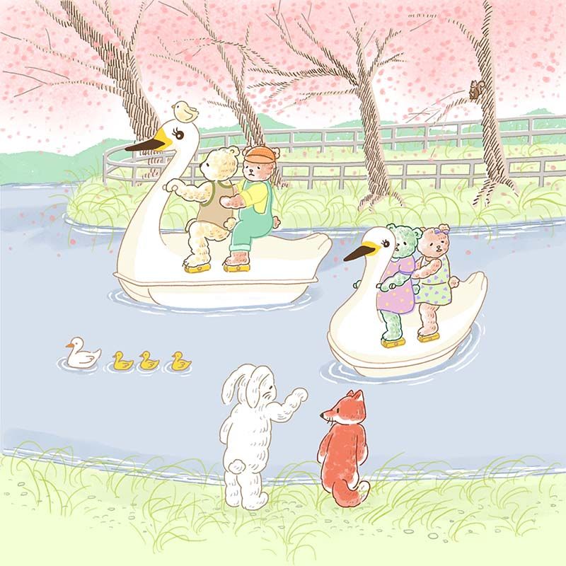 鏡像世界3d藝廊展覽館Fluffymuse Island-天鵝船賞櫻樂