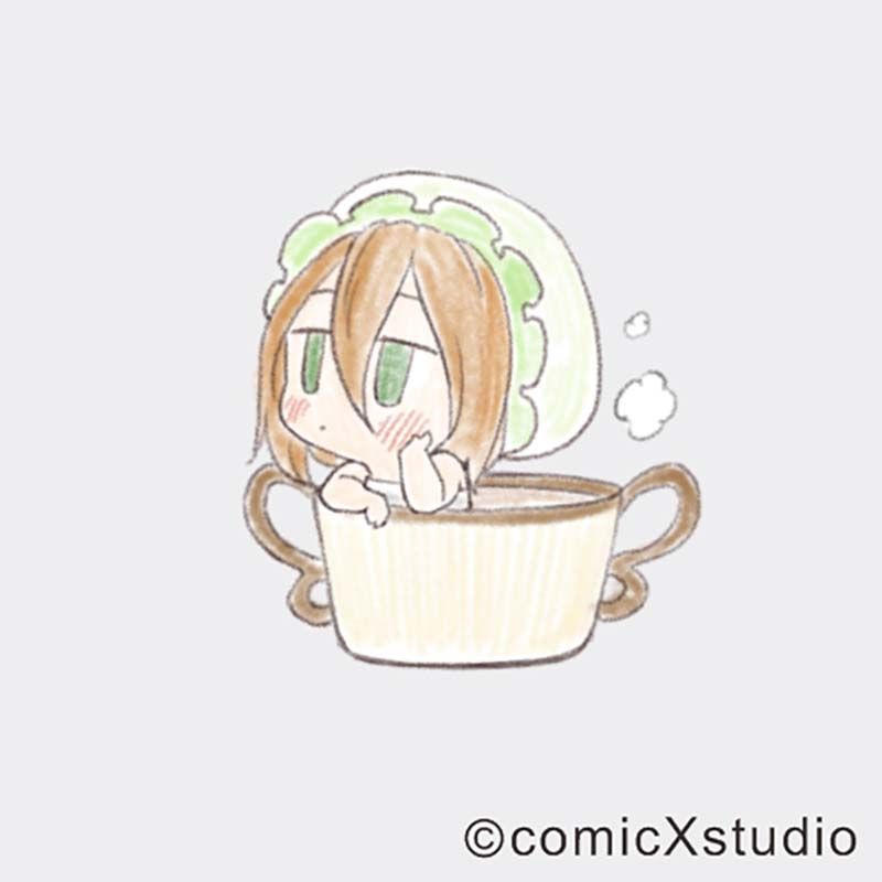 鏡像世界3D藝廊展覽館 2D平面區-茶葉少女-作品:杯子型茶葉少女-烏龍茶