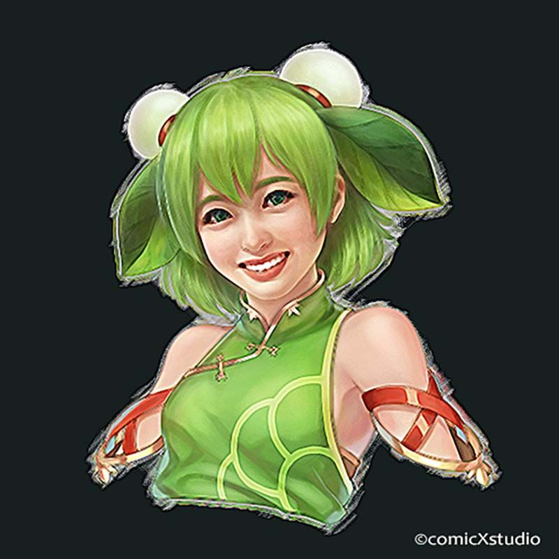 鏡像世界3D藝廊展覽館 2D平面區-茶葉少女-作品:言情風-茶葉少女-綠茶