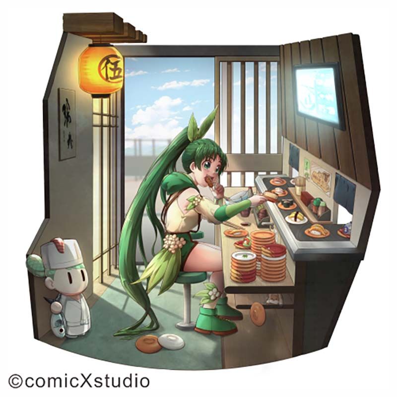 鏡像世界3D藝廊展覽館 2D平面區-茶葉少女-作品:情境時刻-青茶族青翼