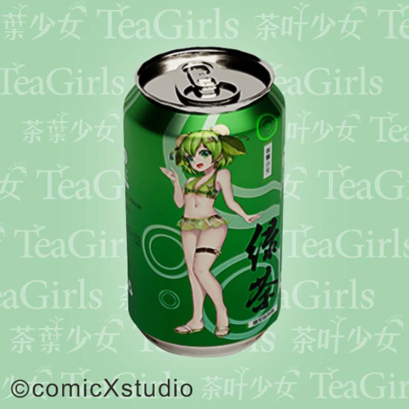 鏡像世界3D藝廊展覽館 2D平面區-茶葉少女-作品:易開罐系列-綠茶口味