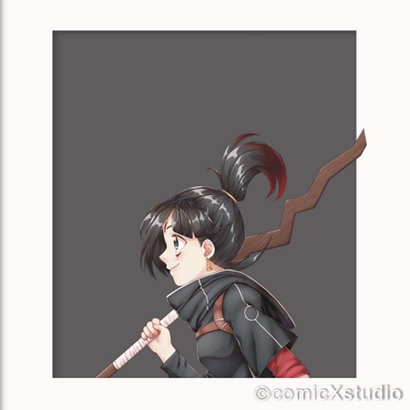 鏡像世界3D藝廊展覽館 2D平面區-茶葉少女-作品:出發-黑茶族之普藏