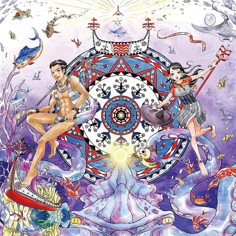 鏡像世界3D藝廊展覽館 2D平面區-塔哇歐瑪司Twa’omas-作品:海洋的記憶-達悟族Tau