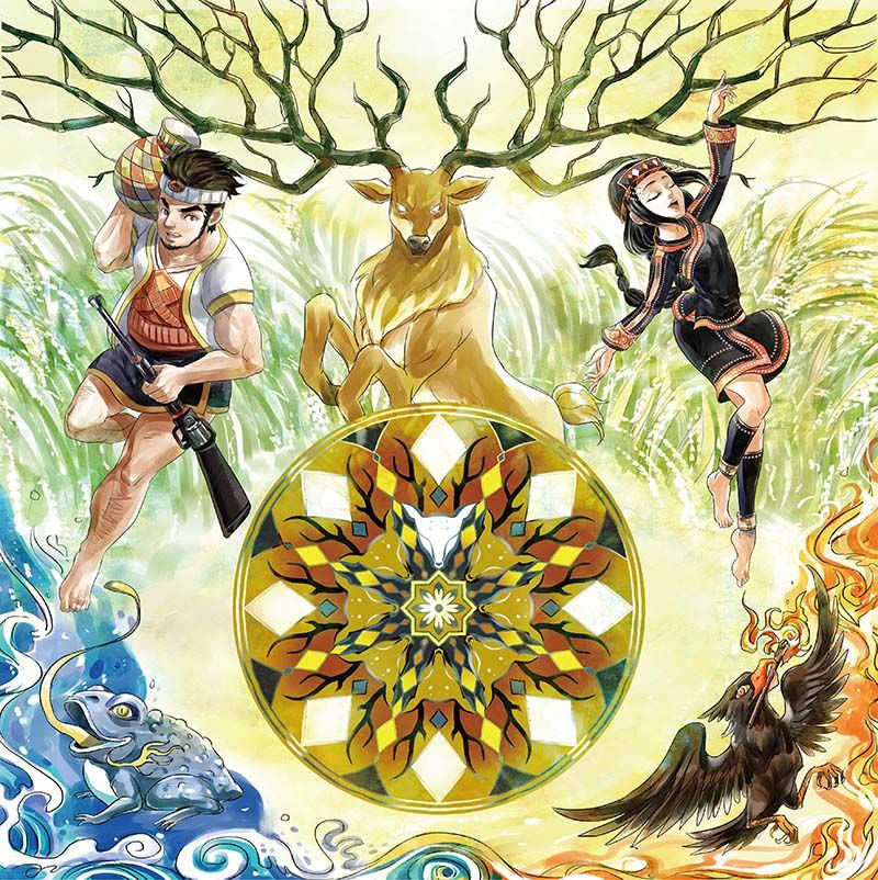 鏡像世界3D藝廊展覽館 2D平面區-塔哇歐瑪司Twa’omas-作品:洪水的八音-布農族Bunun