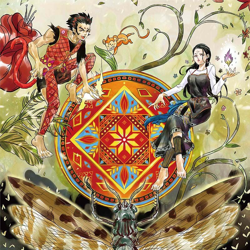 鏡像世界3D藝廊展覽館 2D平面區-塔哇歐瑪司Twa’omas-作品:蝗蟲的巫女-卑南族Puyuma