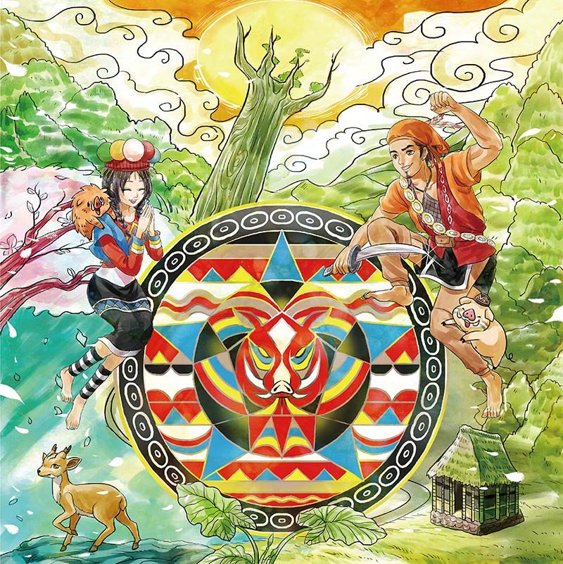 鏡像世界3D藝廊展覽館 2D平面區-塔哇歐瑪司Twa’omas-作品:豬王的塔山-鄒族Tsou