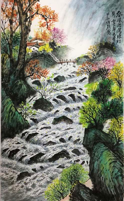 鏡像世界3D藝廊展覽館 2D平面區-旅讀心台灣雲夢新視界-作品:春風浩蕩綠初齊