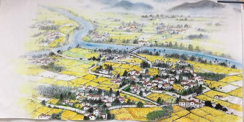 鏡像世界3D藝廊展覽館 2D平面區-旅讀心台灣雲夢新視界-作品:花東秋收兆豐年