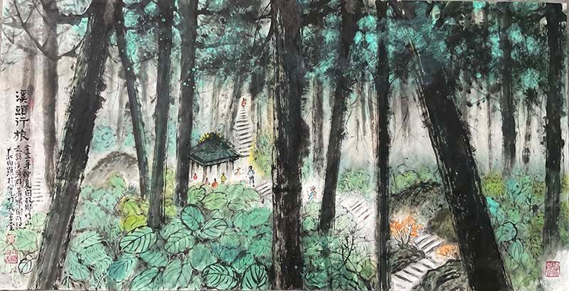 鏡像世界3D藝廊展覽館 2D平面區-旅讀心台灣雲夢新視界-作品:溪頭行旅