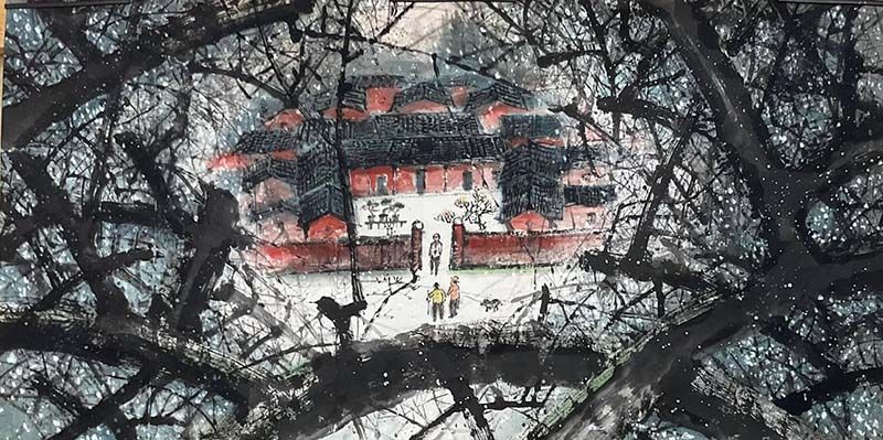 鏡像世界3D藝廊展覽館 2D平面區-旅讀心台灣雲夢新視界-作品:家住梅林花香中