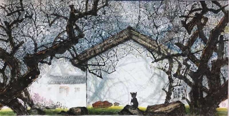 鏡像世界3D藝廊展覽館 2D平面區-旅讀心台灣雲夢新視界-作品:梅香古厝幽夢影
