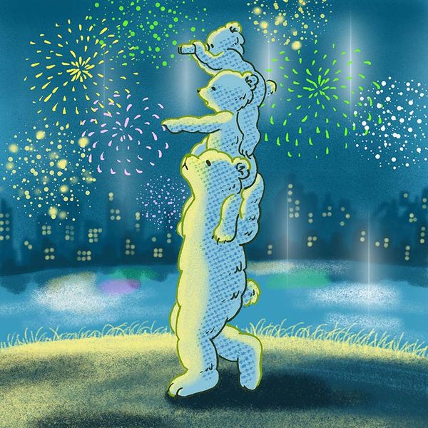 鏡像世界3D藝廊展覽館-Fluffymuse-Island-作品:跨年的煙火秀